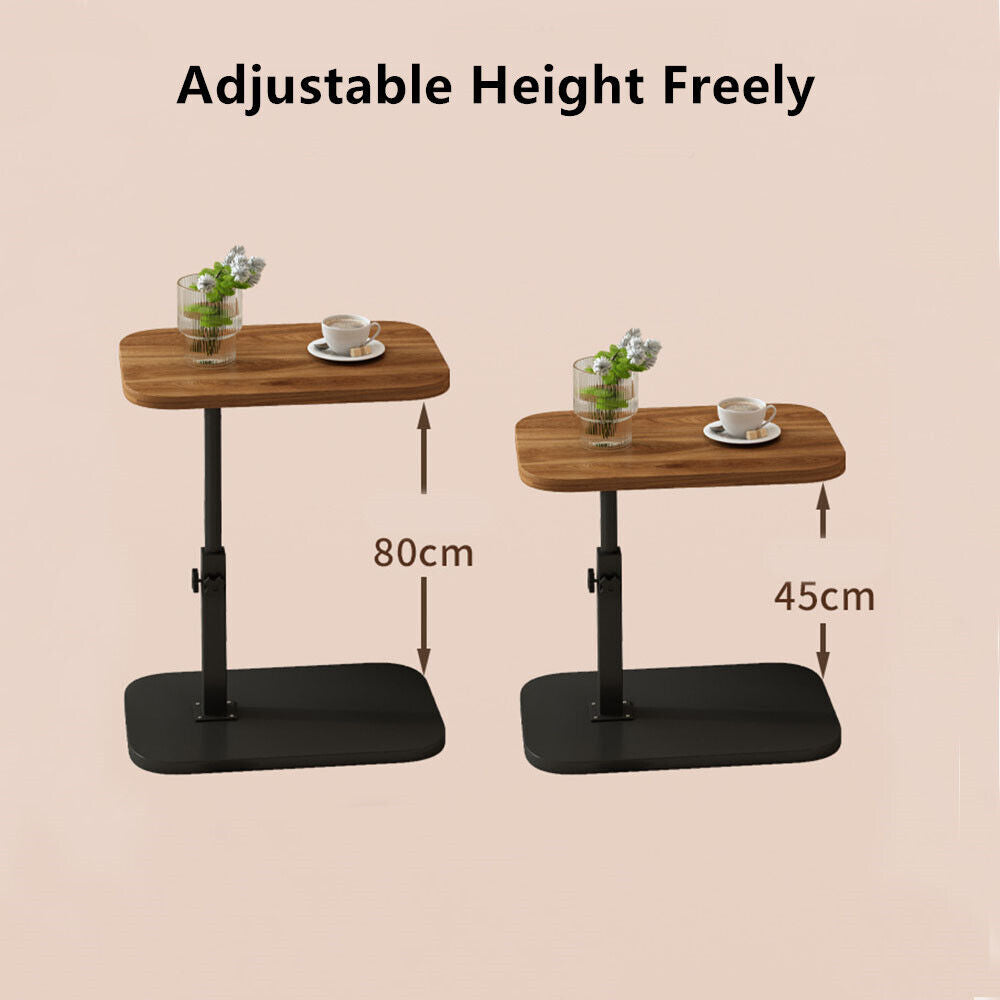 Adjustable C-Shaped Sofa Side End Table Coffee Laptop Table Living Room Bedroom